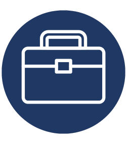 Decorative icon of a briefcase.